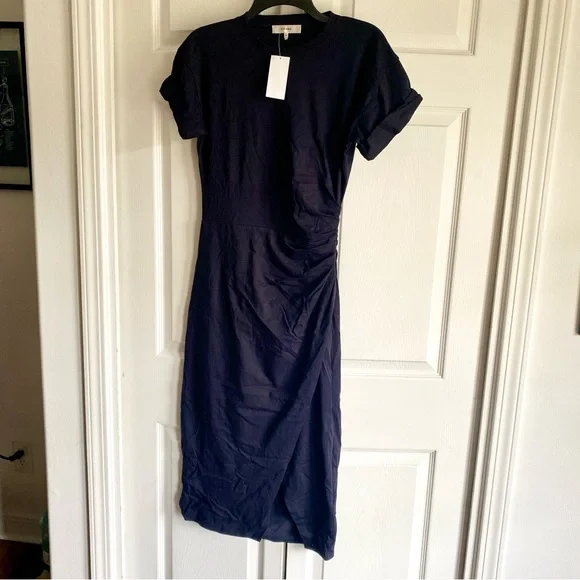 frame faux wrap midi dress FRAME Faux Wrap Midi Dress